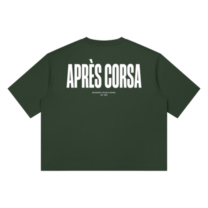 Smiles & Miles Heavyweight Boxy Tee-Green/White