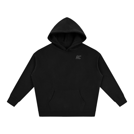 Smiles & Miles Oversized Hoodie-Black/Asphalt Grey