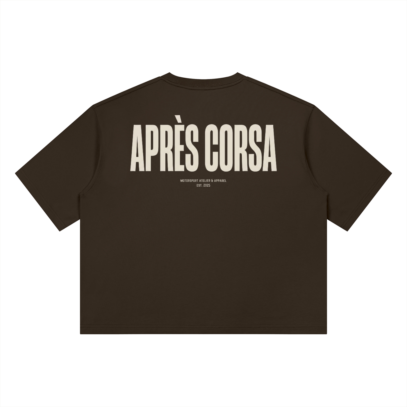 Smiles & Miles Heavyweight Boxy Tee-Brown/Cream