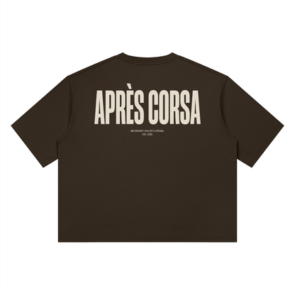 Smiles & Miles Heavyweight Boxy Tee-Brown/Cream