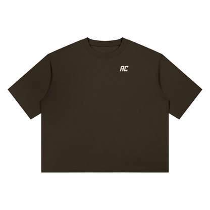 Smiles & Miles Heavyweight Boxy Tee-Brown/Cream
