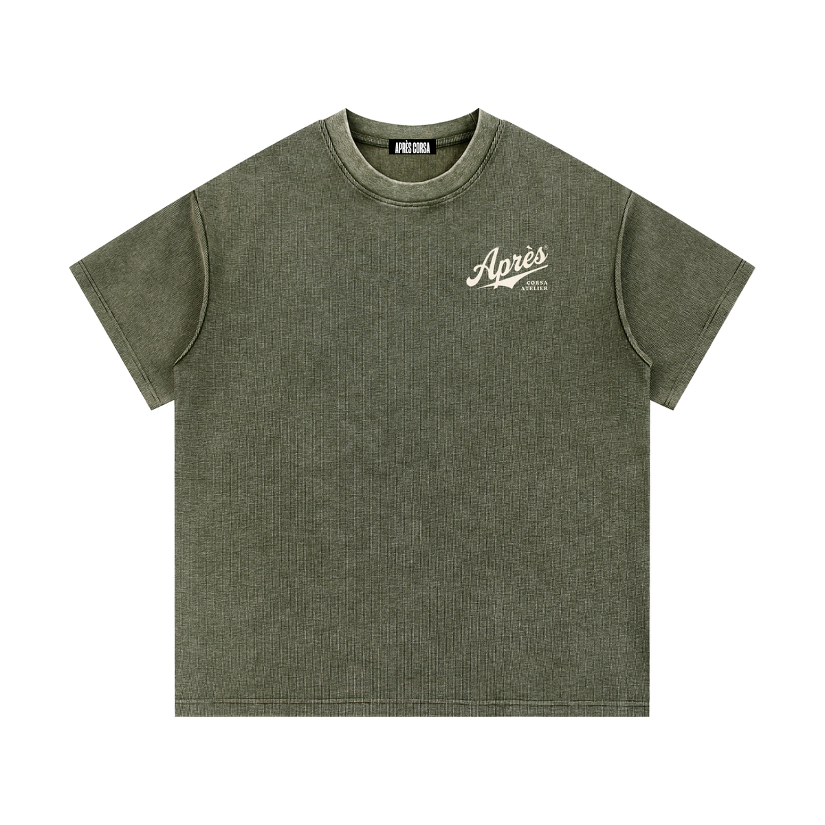 Primer Waffle Tee-Verde Wash