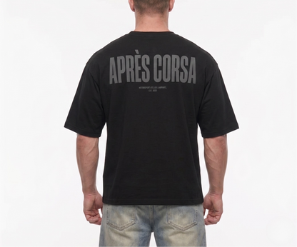 Smiles & Miles Heavyweight Boxy Tee-Black/Asphalt Grey