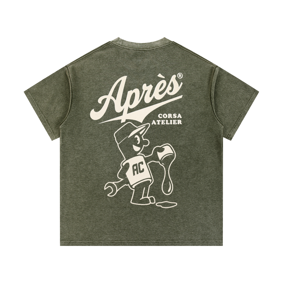 Primer Waffle Tee-Verde Wash