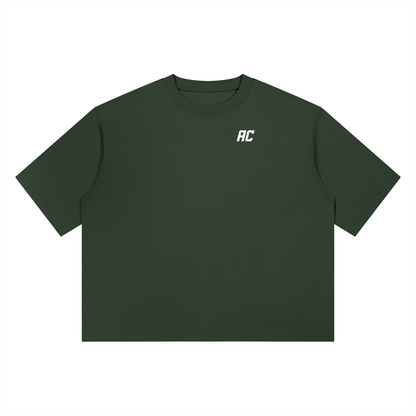 Smiles & Miles Heavyweight Boxy Tee-Green/White