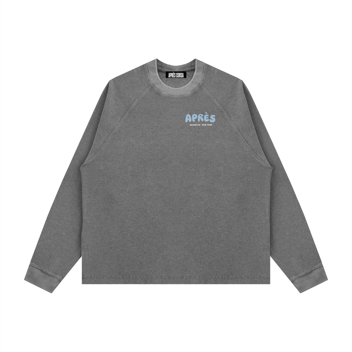 Moto Boxy Waffle Long Sleeve-Tarmac Wash