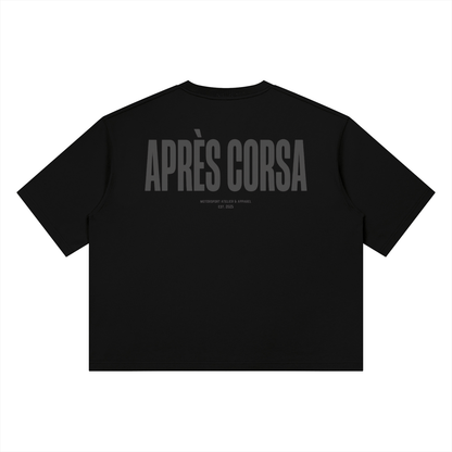 Smiles & Miles Heavyweight Boxy Tee-Black/Asphalt Grey